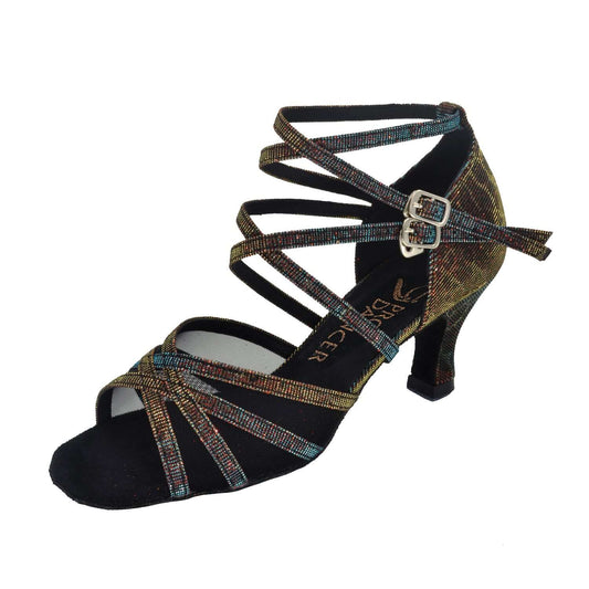 Pro Dancer lady's blue sparkle ballroom dance shoes for Chacha Latin Salsa Rumba1