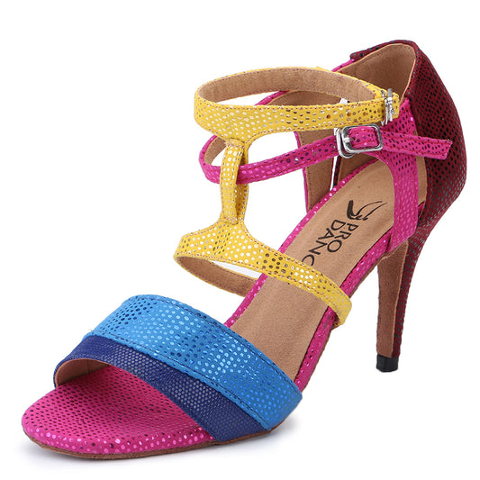 Pro Dancer Blue Open-toe Ballroom Dance Heels for Women6