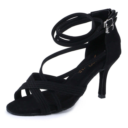 Pro Dancer Women's Latin & Salsa Ballroom Dance Shoes Black Heels2