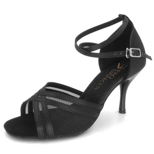 Lady's Pro Ballroom Dance Shoes with Black Heels for Latin, Salsa, Rumba, Chacha Dancing1