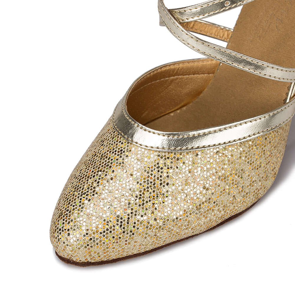 Pro Dancer mid heel black ballroom shoes for Latin & Salsa0