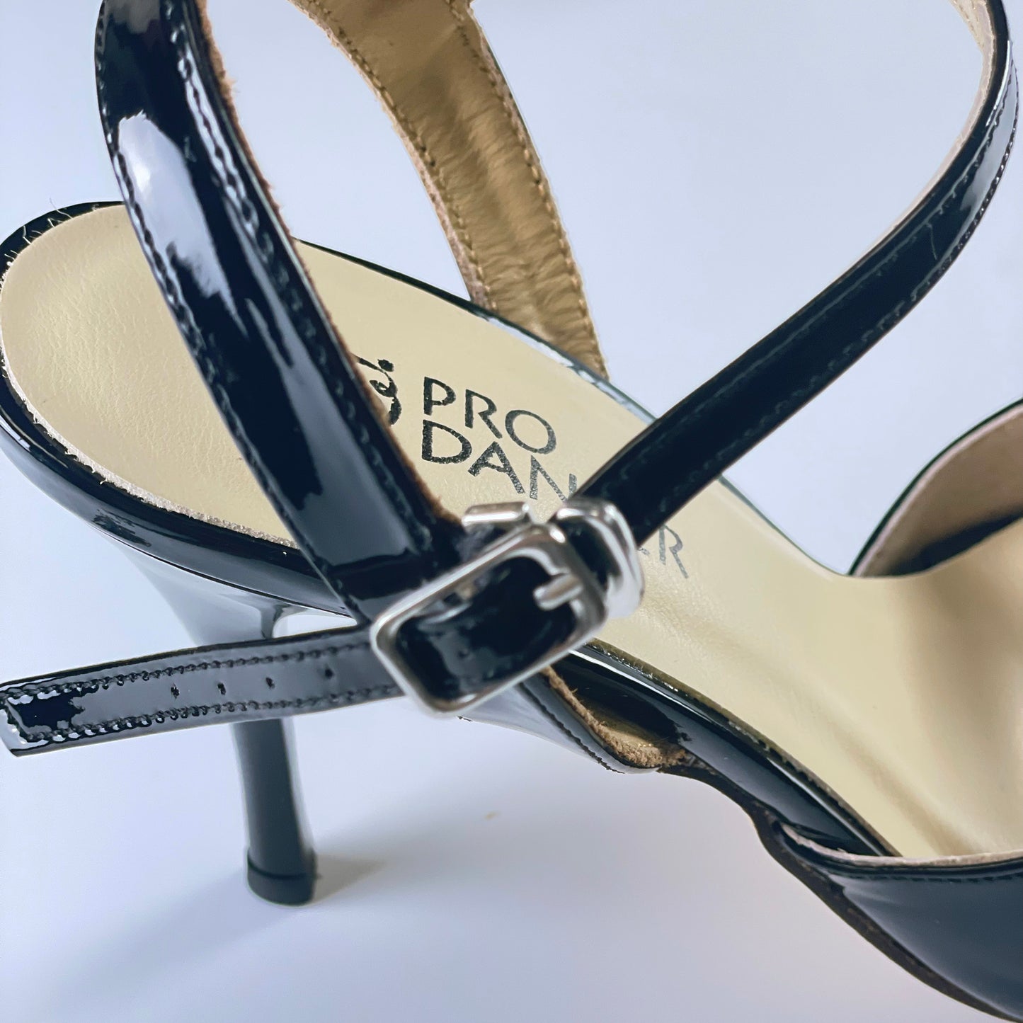 Elegant White Leather High Heel Pro Dancer Women's Tango Shoes PD-9007G7