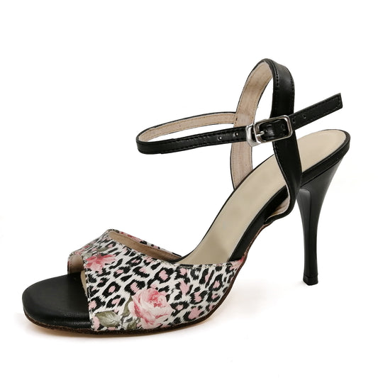Pro Dancer Tango Shoes for Women High Heel Dance Sandals with Leather Sole in Leopard Pattern (PD-9007E)1
