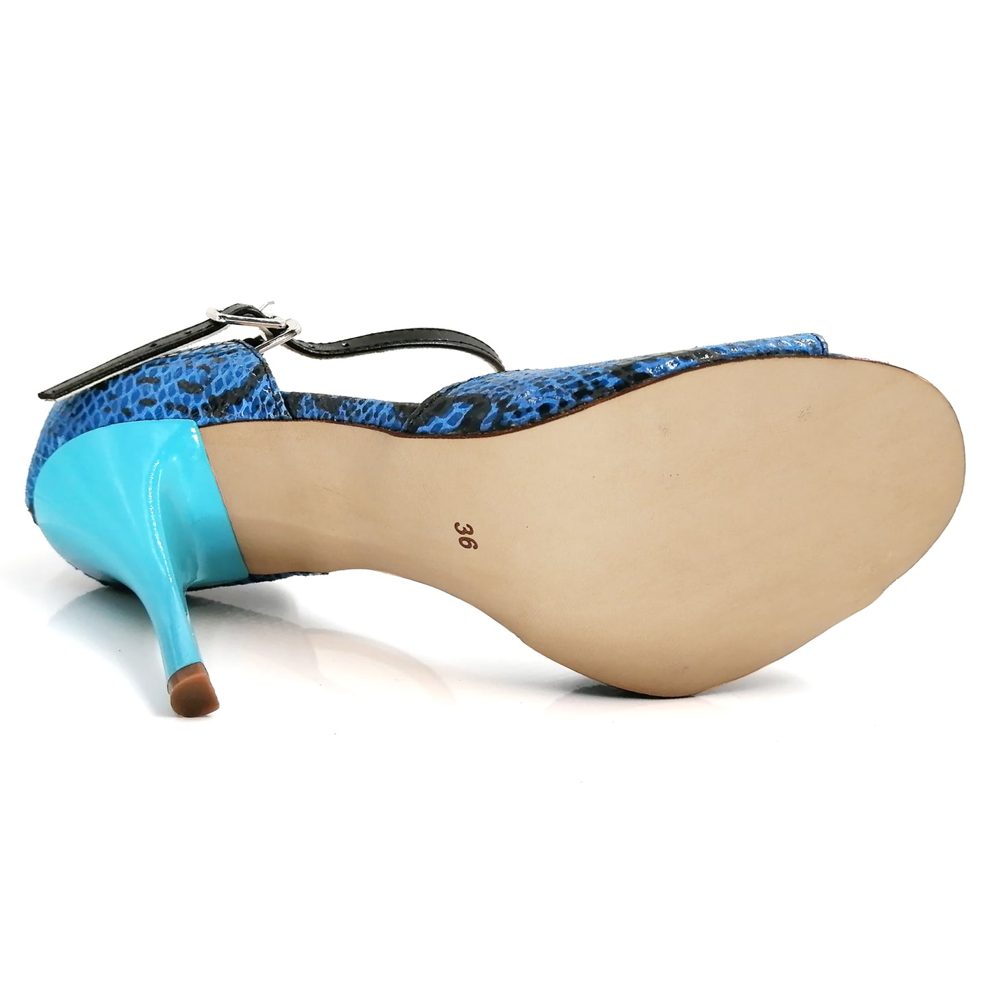 Pro Dancer Argentine Tango High Heel Sandals with Blue Leather Sole - PD-9001E6