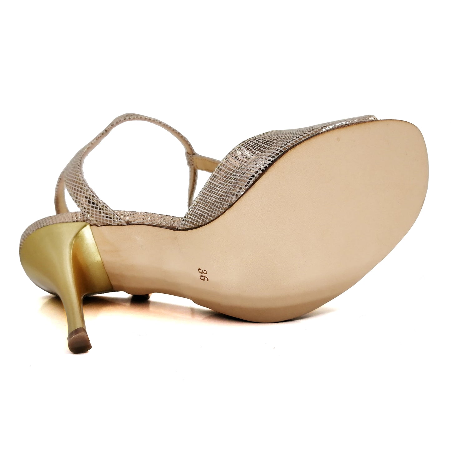 Pro Dancer Women's Tango Shoes in Rose Gold with High Heel and Leather Sole for Argentina Dance (PD-9012A)1