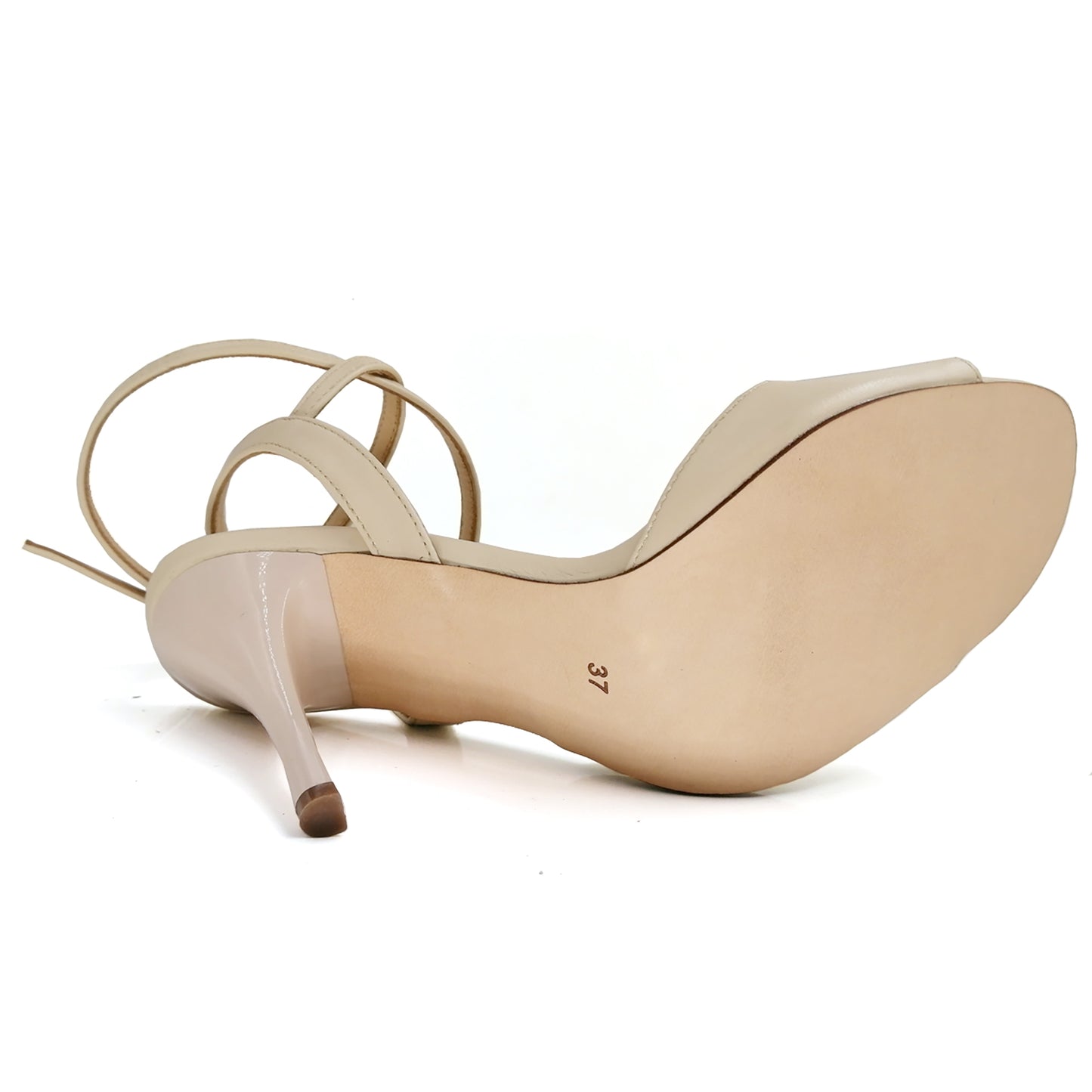 Pro Dancer Tango Shoes for Ladies High Heel Dance Sandals Leather Sole Nude PD-9003A5