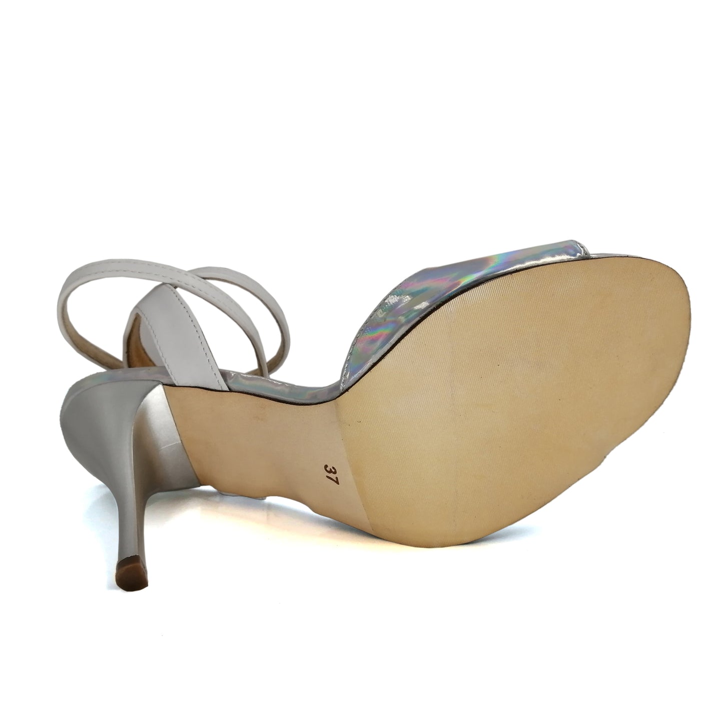 Pro Dancer Argentine Tango Shoes silver leather high heel PD-9027A5