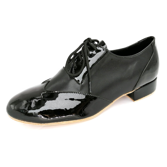 Pro Dancer Tango Shoes for Men with Leather Sole, 1 inch Heel, Lace-up in Black (PD-1005B)3