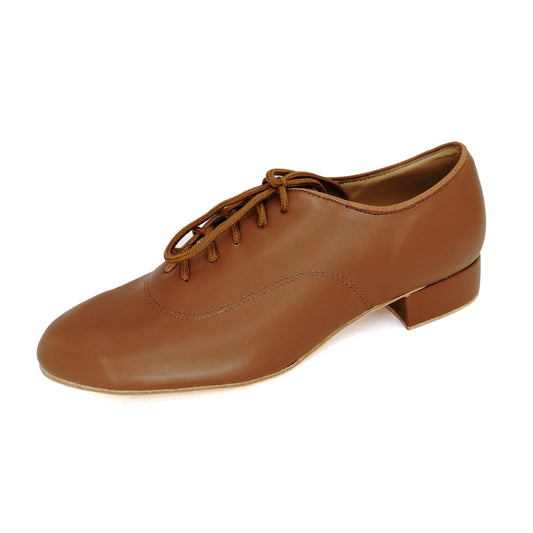 Men's Pro Dancer Tango Shoes with 1 inch Leather Heel and Lace-up in Brown5