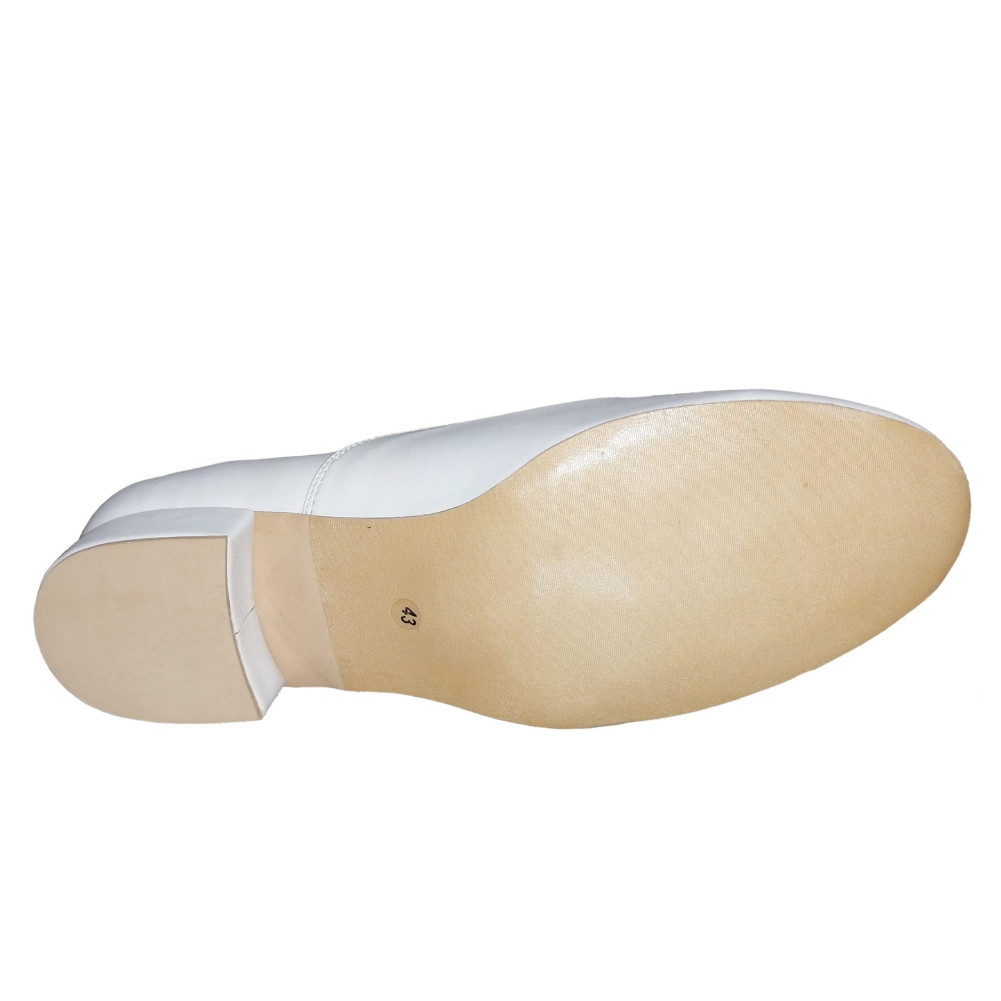 Pro Dancer Men's white leather tango shoes with 1 inch heel1