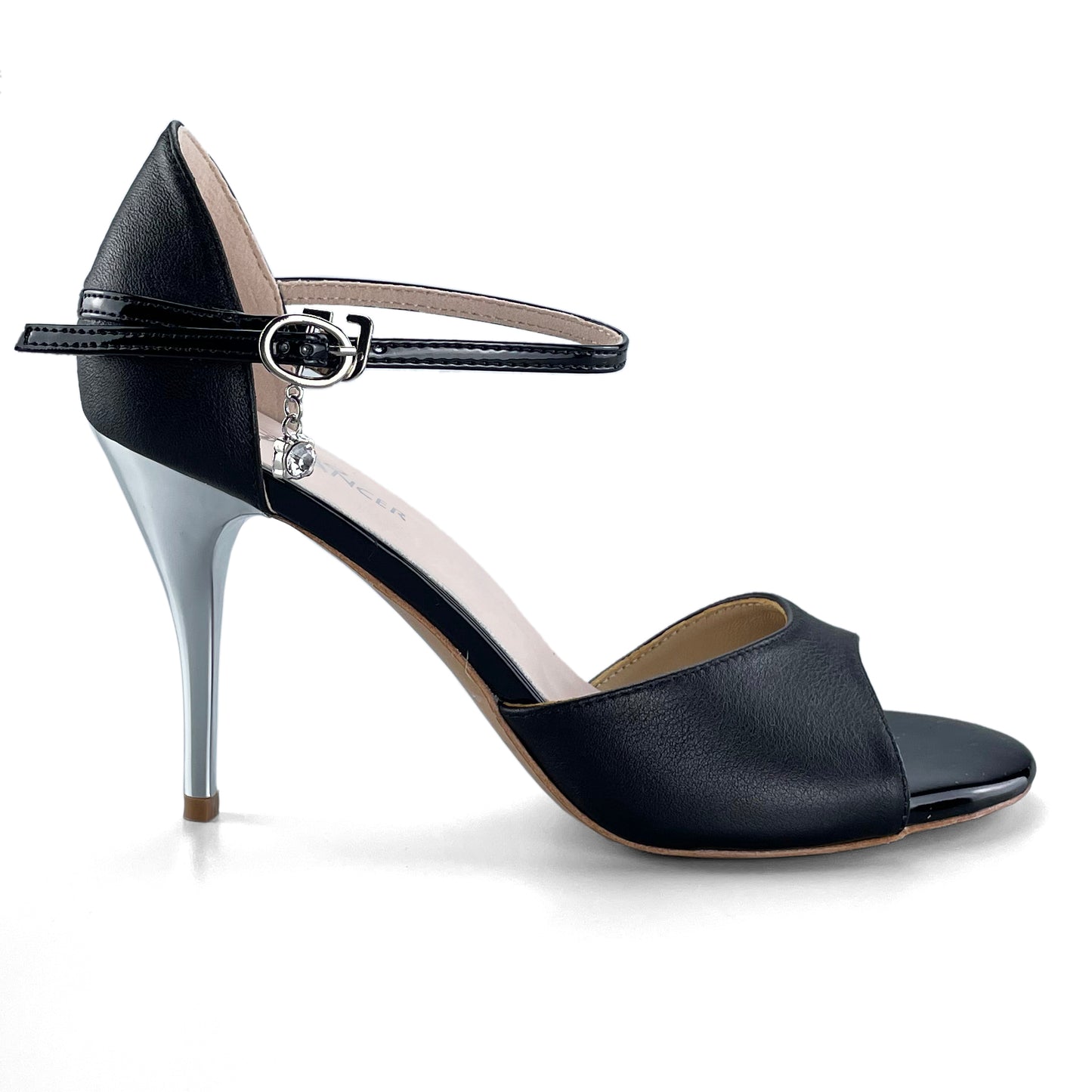 Pro Dancer Tango Shoes with High Heels, Leather Sole, Open-Toe PD-9042A0