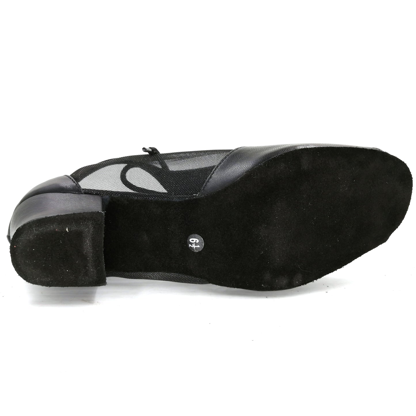 Women Ballroom Dancing Shoes with Suede Sole, Lace-up Peep-toe Design in Black for Tango Latin Practice (PD1141D)1