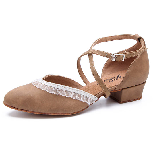 Elegant Women's Latin Dance Shoes with Suede Sole for Tango Ballroom0
