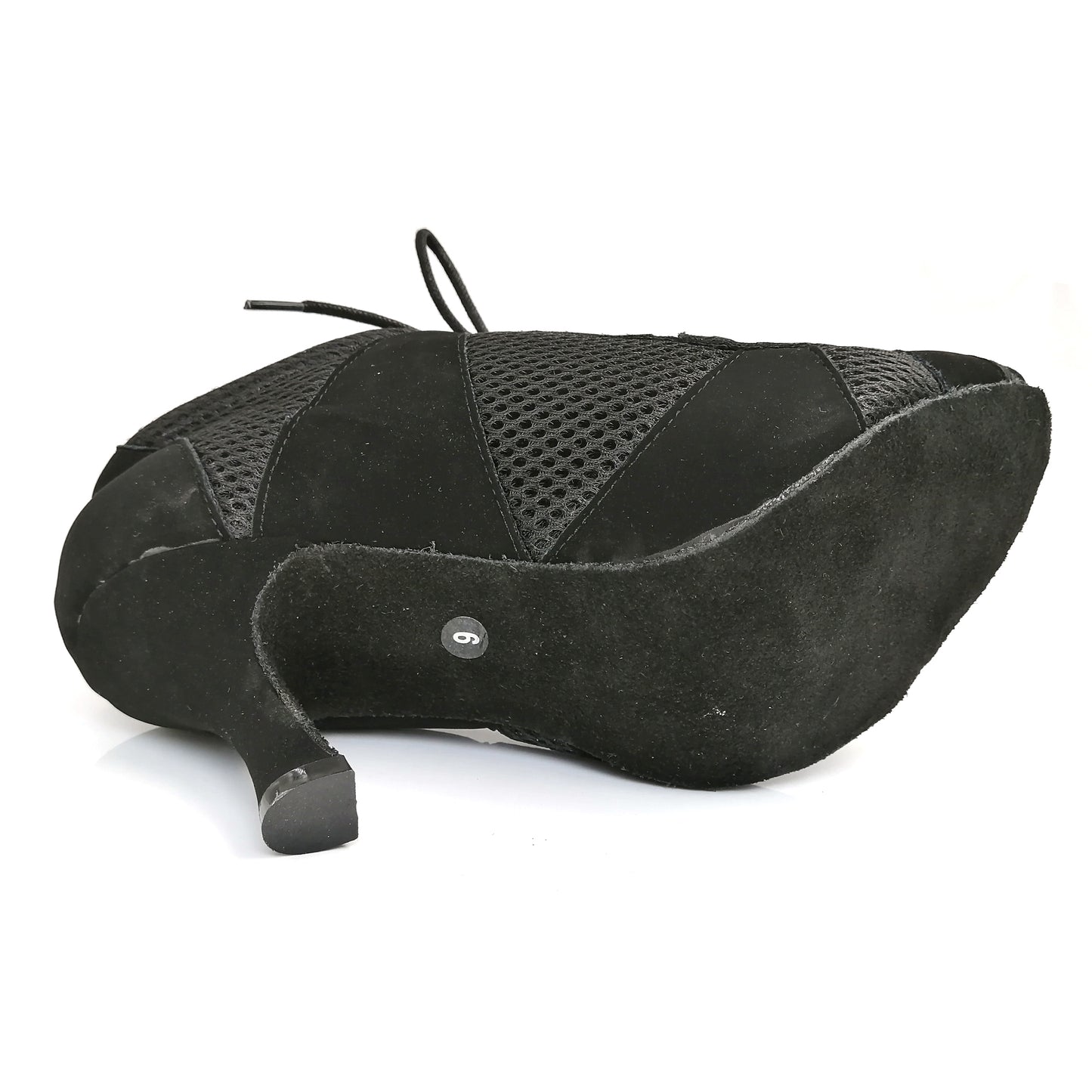 Pro Dancer Women's Argentine Tango Shoes High Heel Dance Sandals with Suede Sole in Black and Gray1