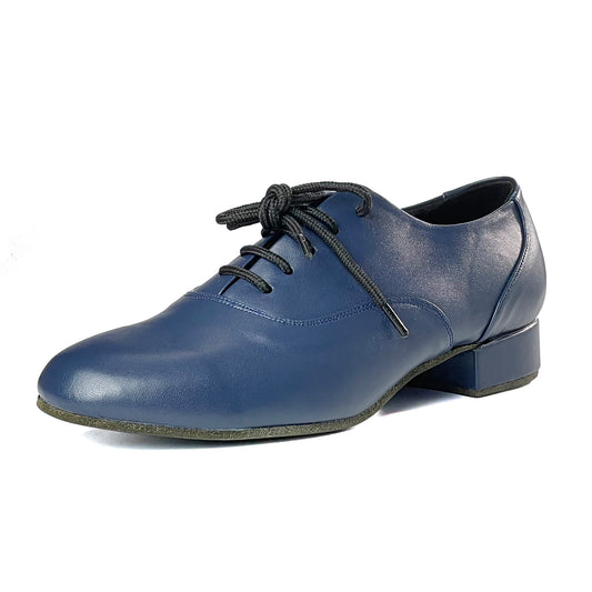 Pro Dancer Men's Blue Leather Tango Shoes with 1 Inch Heel PD-1004C3