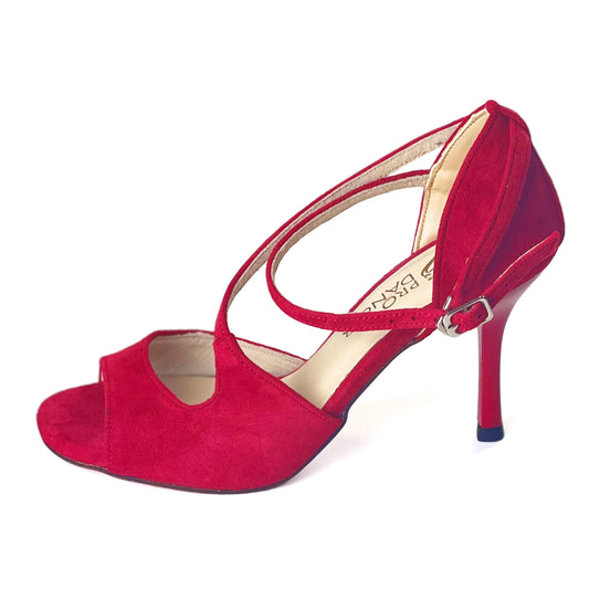 Pro Dancer Tango Argentino red high heel leather dance sandals3