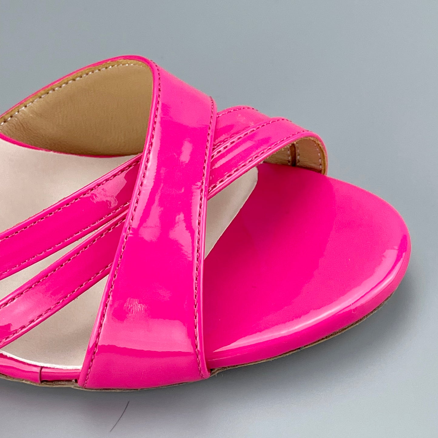 Pro Dancer Peep-toe Tango Shoes with Closed-back High Heels and Hard Leather Sole in Peach color for Argentine Tango (PD-9049A)3