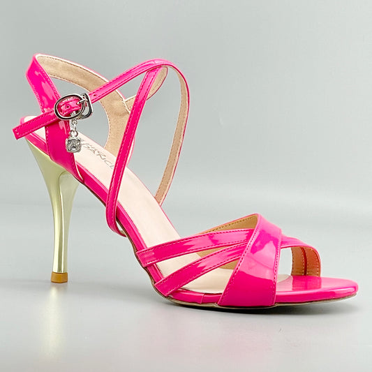 Pro Dancer Peep-toe Tango Shoes with Closed-back High Heels and Hard Leather Sole in Peach color for Argentine Tango (PD-9049A)1