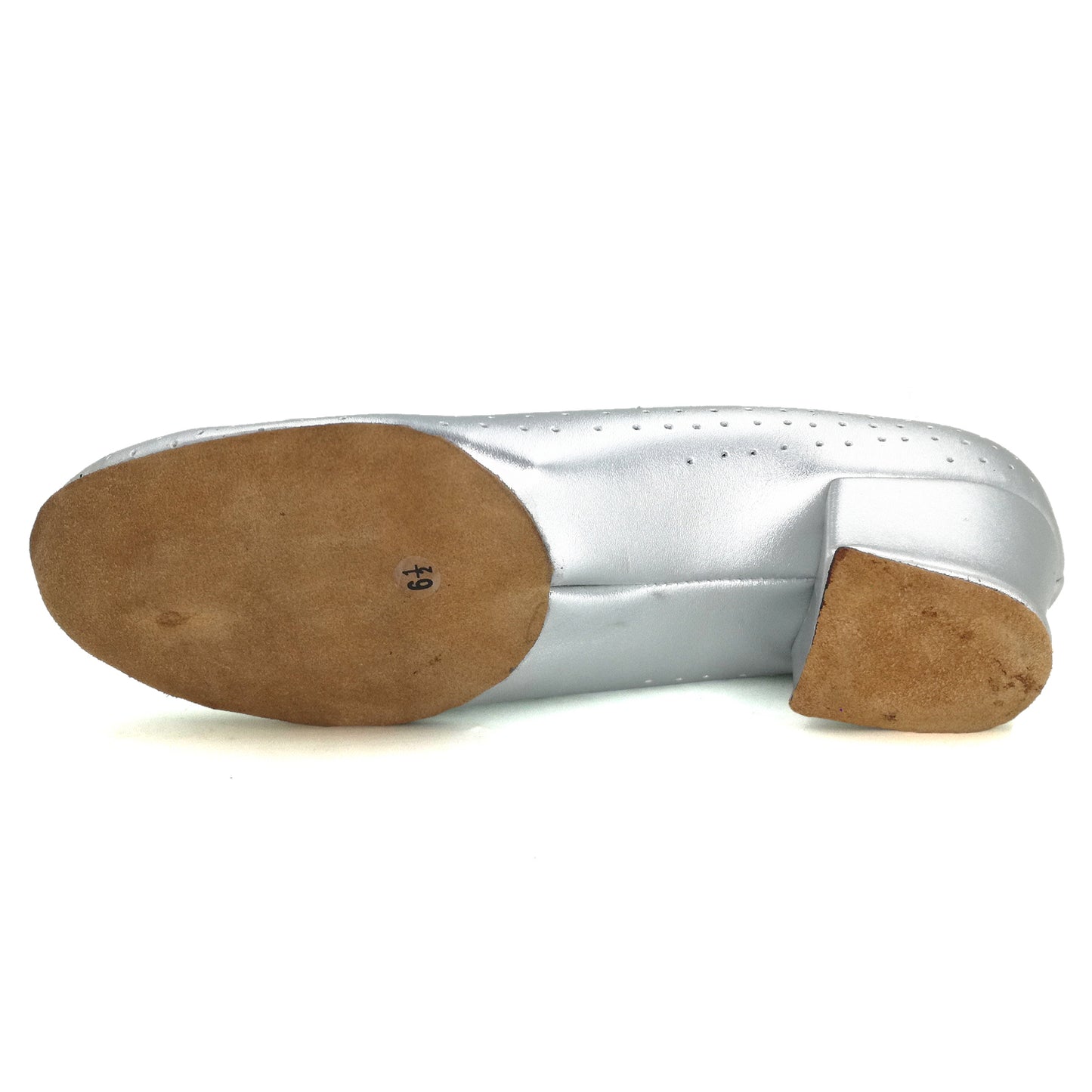 Women Ballroom Dancing Shoes with Suede Sole and Lace-up Closed-toe Design in Silver for Tango Latin Practice (PD5003B)0