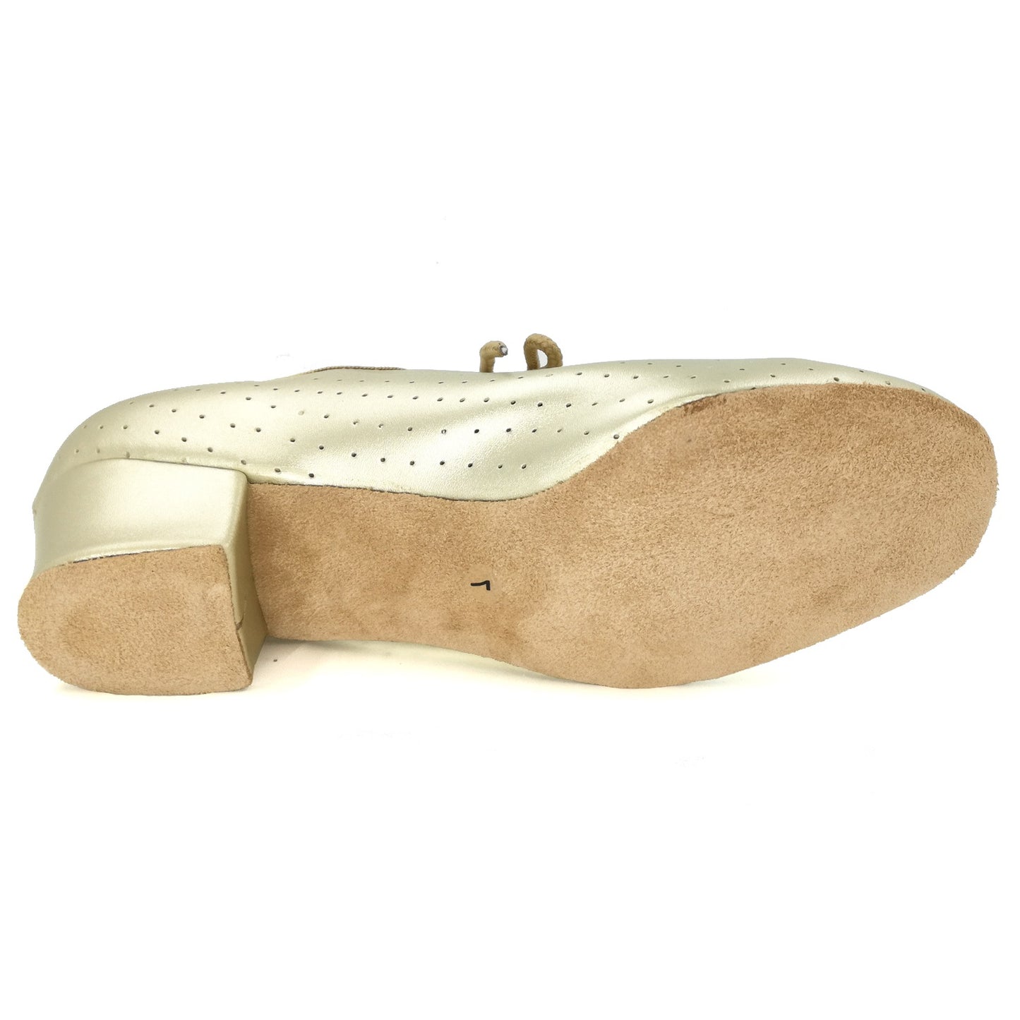 Women Ballroom Dancing Shoes with Suede Sole Lace-up Closed-toe in Gold for Tango Latin Practice (PD5002D)3