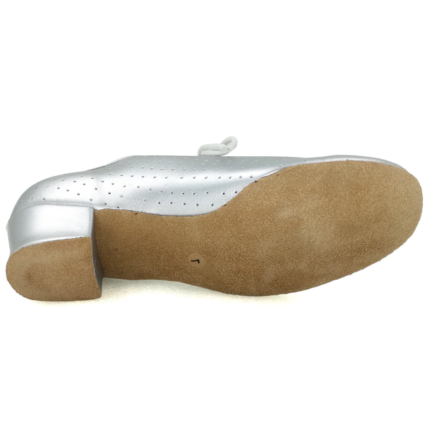 Women Ballroom Dancing Shoes with Suede Sole Lace-up Closed-toe in Silver for Tango Latin Practice (PD5002C)0