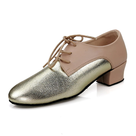 Women Ballroom Dancing Shoes with Suede Sole for Tango Latin Practice, Lace-up Design (PD5001A)3