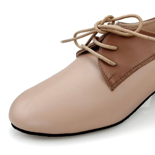 Women Ballroom Dancing Shoes with Suede Sole for Tango Latin Practice Lace-up Design (PD5001D)0