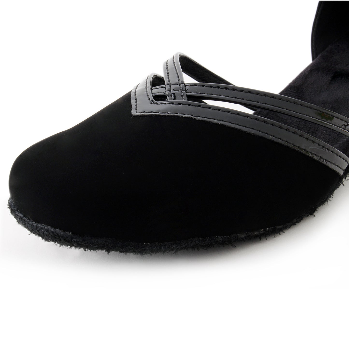 Women Ballroom Dancing Shoes with Suede Sole and Buckle-up Closed-toe in Black for Tango Latin Practice (PD8881A)1