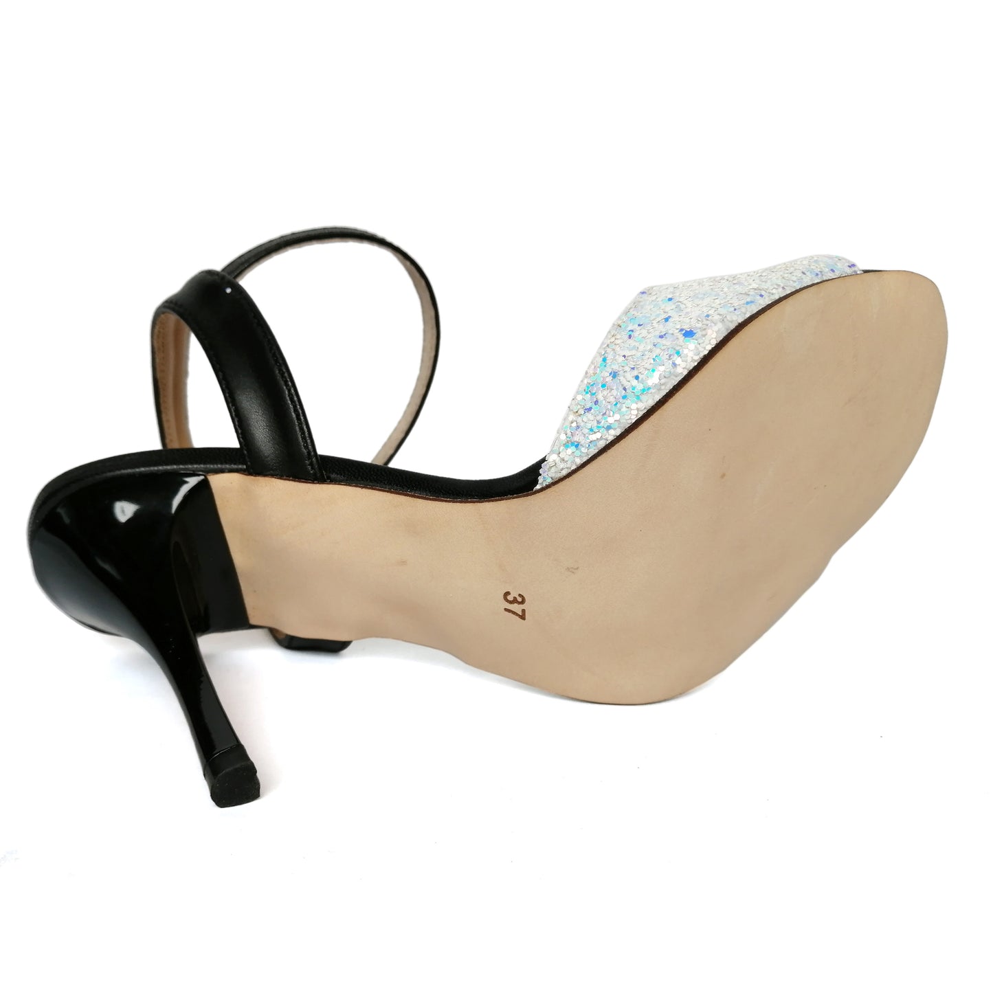 Elegant silver leather high heel Pro Dancer Argentine Tango shoes PD9015A2