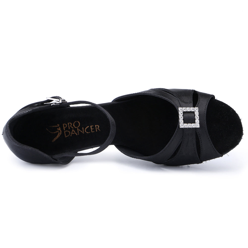 Pro Dancer Ballroom Shoes for Latin Salsa Rumba - Mid Heel Women's Dance Footwear12