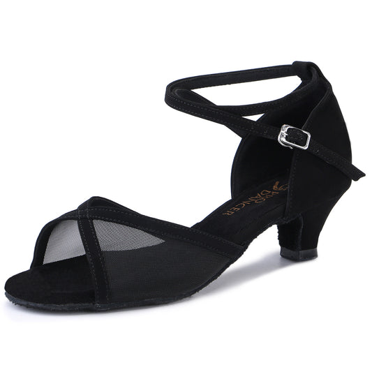 Pro Dancer Women's Ballroom Dance Shoes for Chacha Latin Salsa Rumba Dancing with Low Heel in Black3
