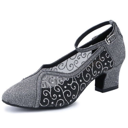 Women's Pumps Ballroom Dance Shoes with Suede Sole, Closed-toe Design for Party and Wedding1