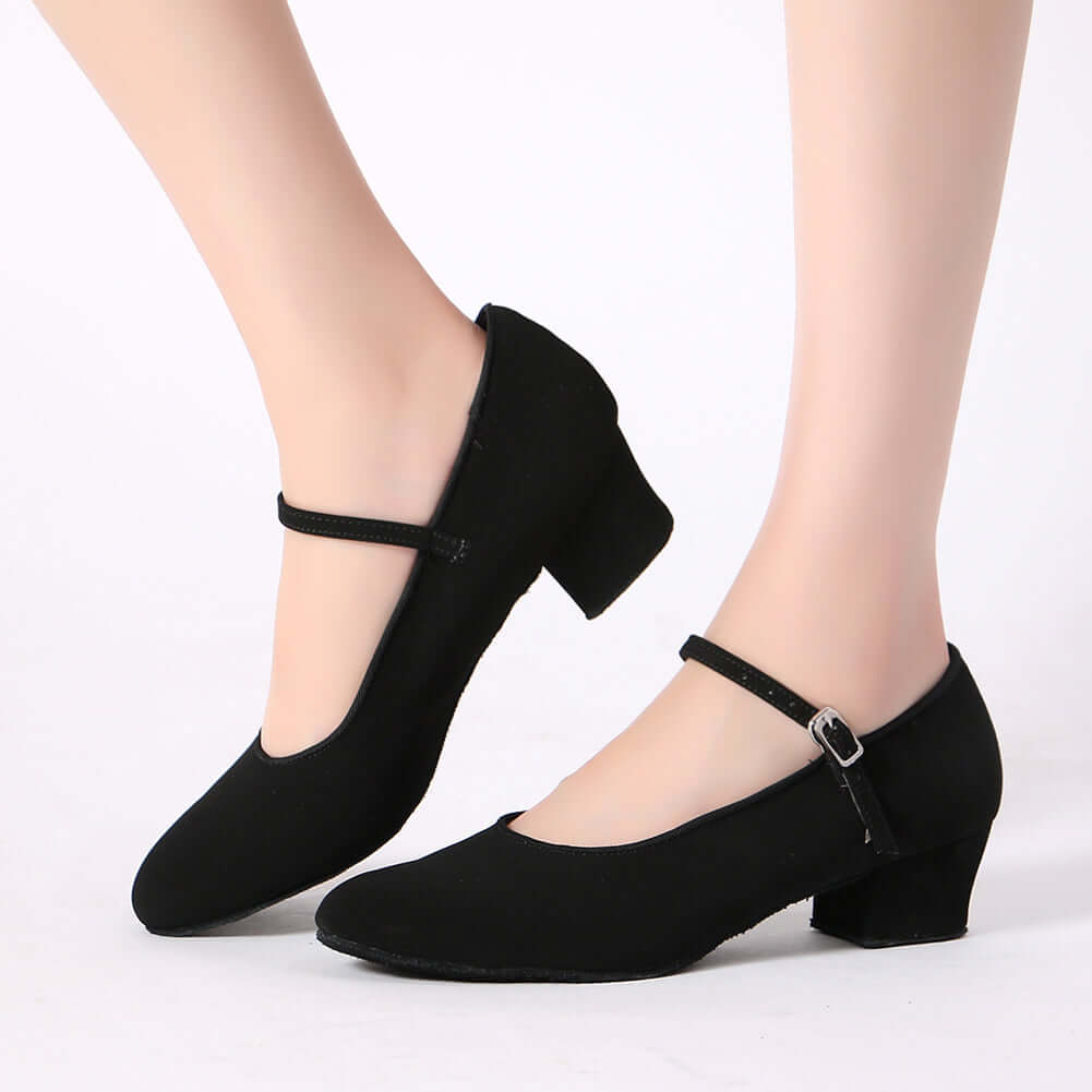 Women's Pumps Ballroom Dance Shoes with Suede Sole Closed-toe for Party Wedding1