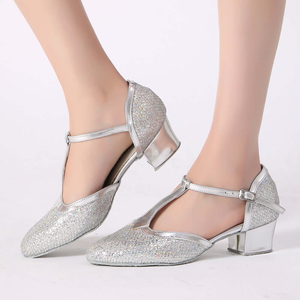 Women's Pumps Ballroom Dance Shoes with Suede Sole Closed-toe for Party Wedding6