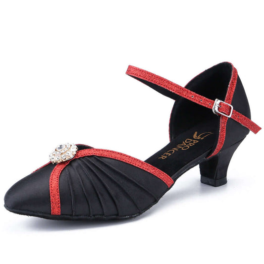 Women's Pumps Ballroom Dance Shoes Suede Sole Closed-toe Party Wedding Low Heel Footwears Black
