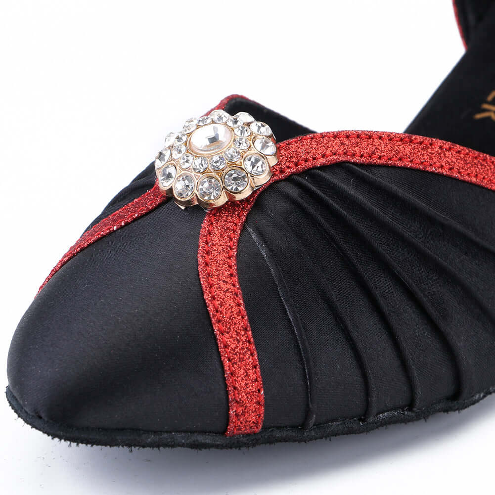 Women's pumps ballroom dance shoes with suede sole, closed-toe design for party and wedding5