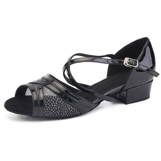 Pro Dancer Women's Ballroom Dance Shoes for Chacha Latin Salsa Rumba Dancing with Low Heel in Black6