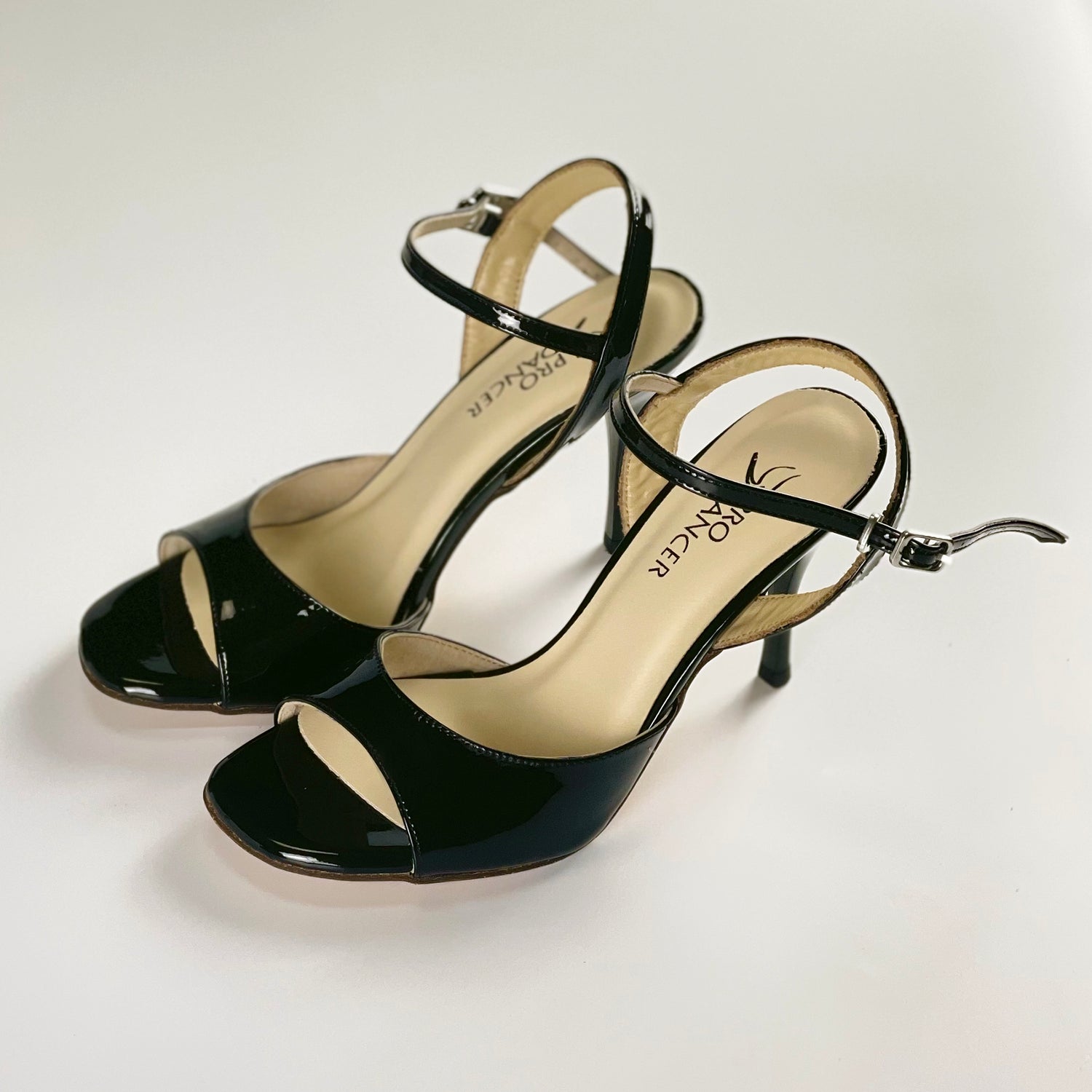 Elegant White Leather High Heel Pro Dancer Women's Tango Shoes PD-9007G6
