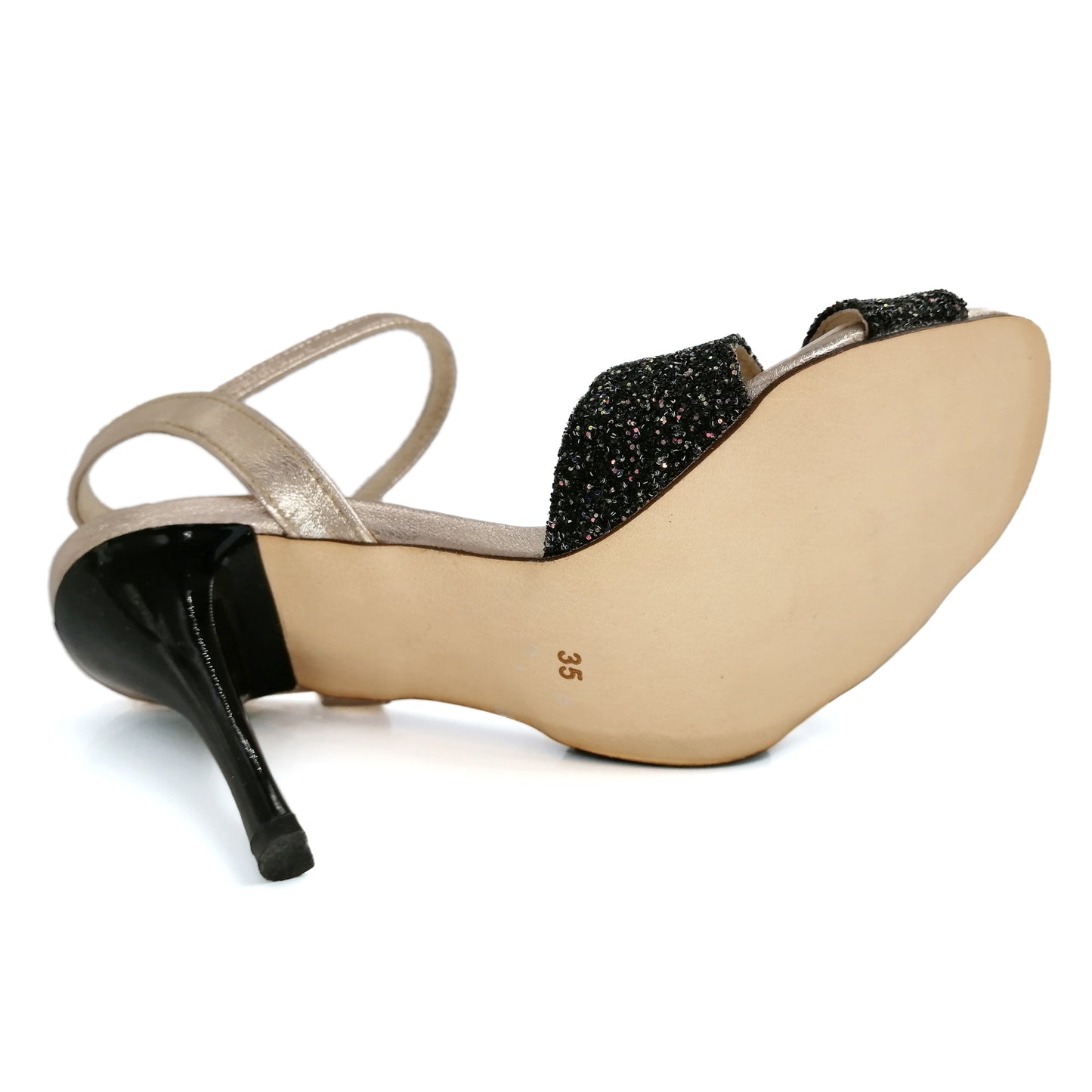 Pro Dancer Women's Argentine Tango Shoes High Heel Dance Sandals Leather Sole Black (PD-9024B)