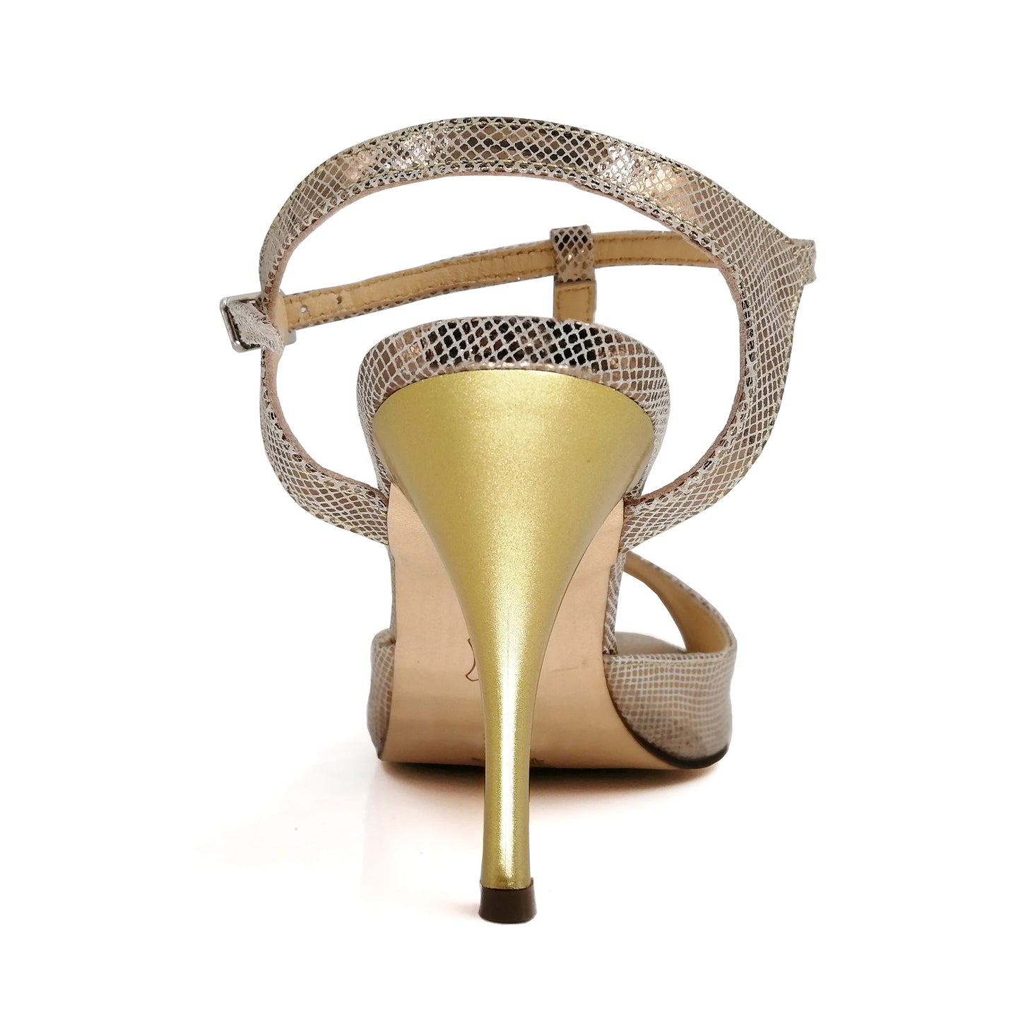 Pro Dancer Women's Tango Shoes Argentina High Heel Dance Sandals Leather Sole Rose Gold (PD-9012A)