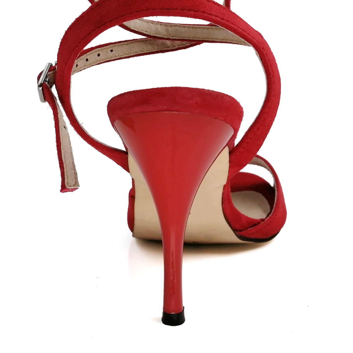 Pro Dancer Tango Dance Shoes Women High Heel Dance Sandals Leather Sole Red (PD-9006A)