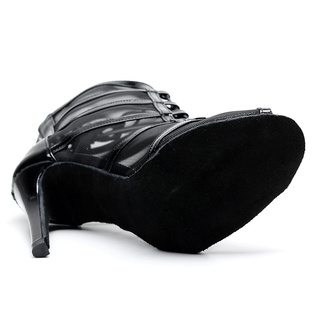 Pro Dancer Women's Ballroom Dance Bootie with High Heel and Suede or Rubber Sole (PD-B-012)6