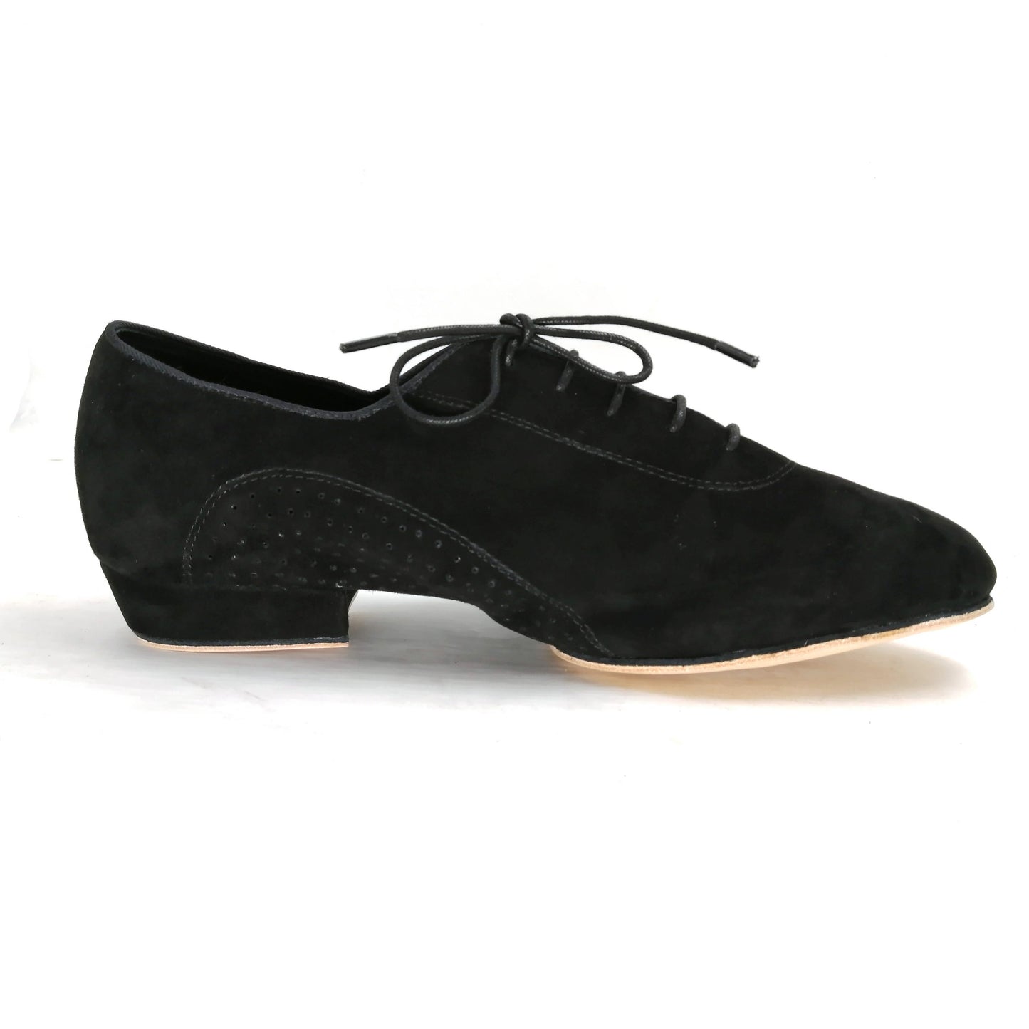 Pro Dancer Men's Tango Dance Shoes Leather Sole 1 inch Heel Lace-up Split Sole Black (PD-1003A)