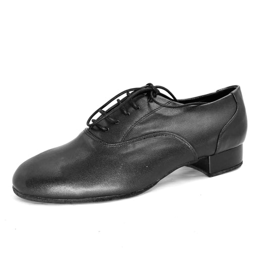 Pro Dancer Men's Argentine Tango Shoes Leather Sole 1 inch Heel Lace-up Black (PD1001A)