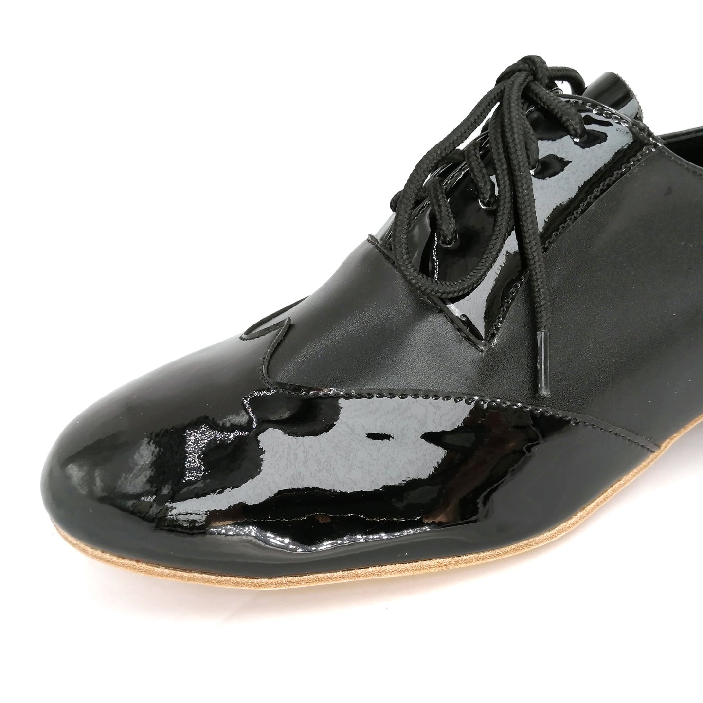 Pro Dancer Tango Shoes Mens Leather Sole 1 inch Heel Lace-up Black (PD-1005B)