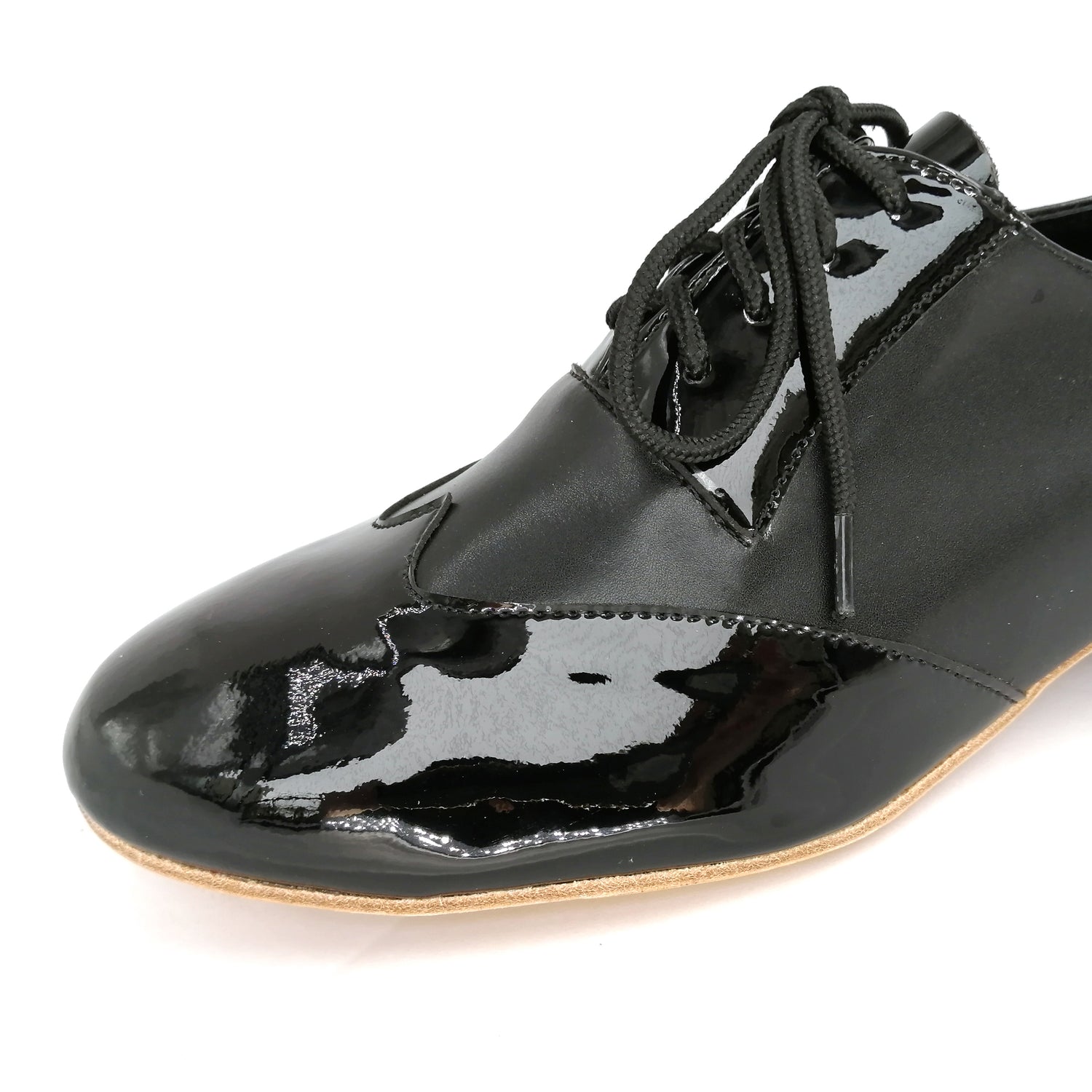Pro Dancer Tango Shoes for Men with Leather Sole, 1 inch Heel, Lace-up in Black (PD-1005B)4