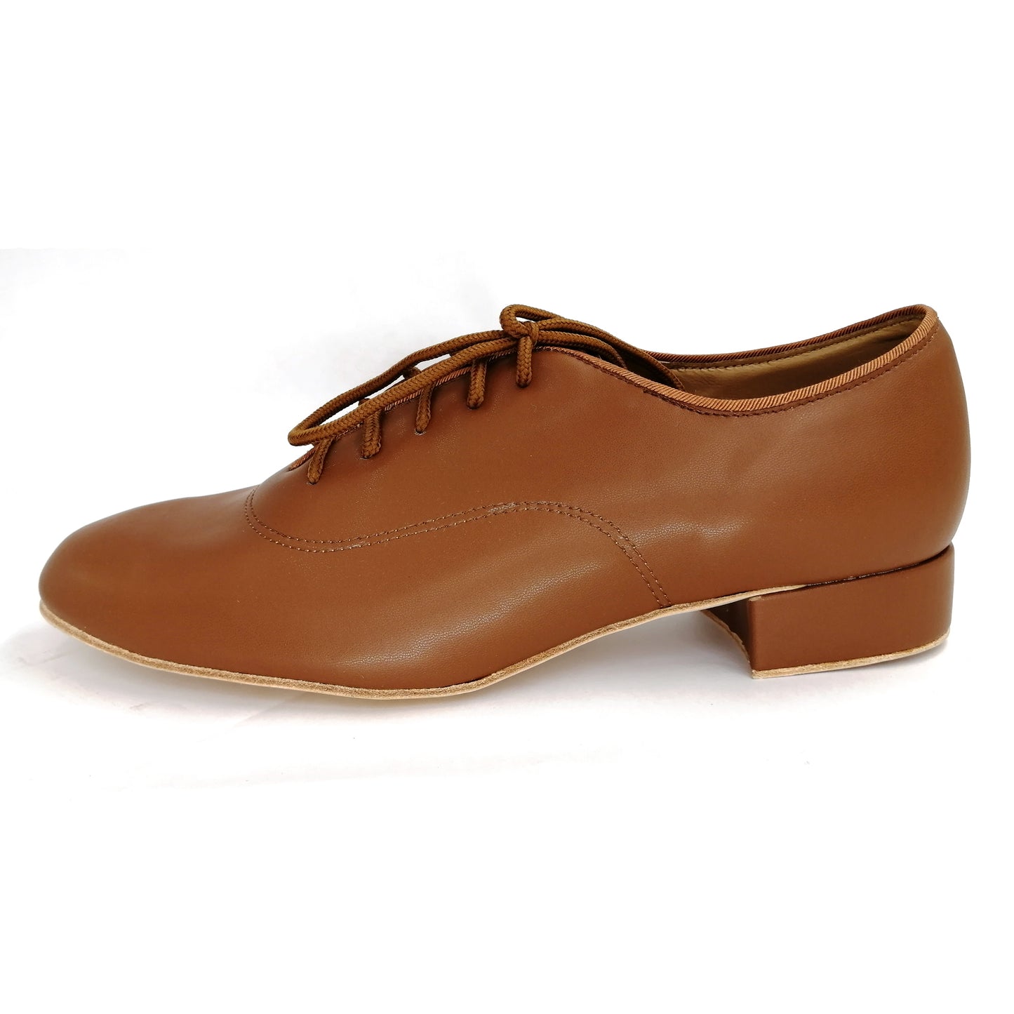 Pro Dancer Men's Argentine Tango Shoes Leather Sole 1 inch Heel Lace-up Brown (PD-1004A)