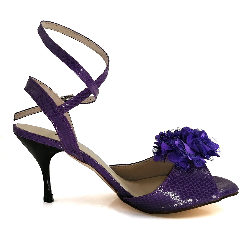 Pro Dancer Women's High Heel Argentine Tango Shoes Purple Leather Sole Dance Sandals (PD9011C)0