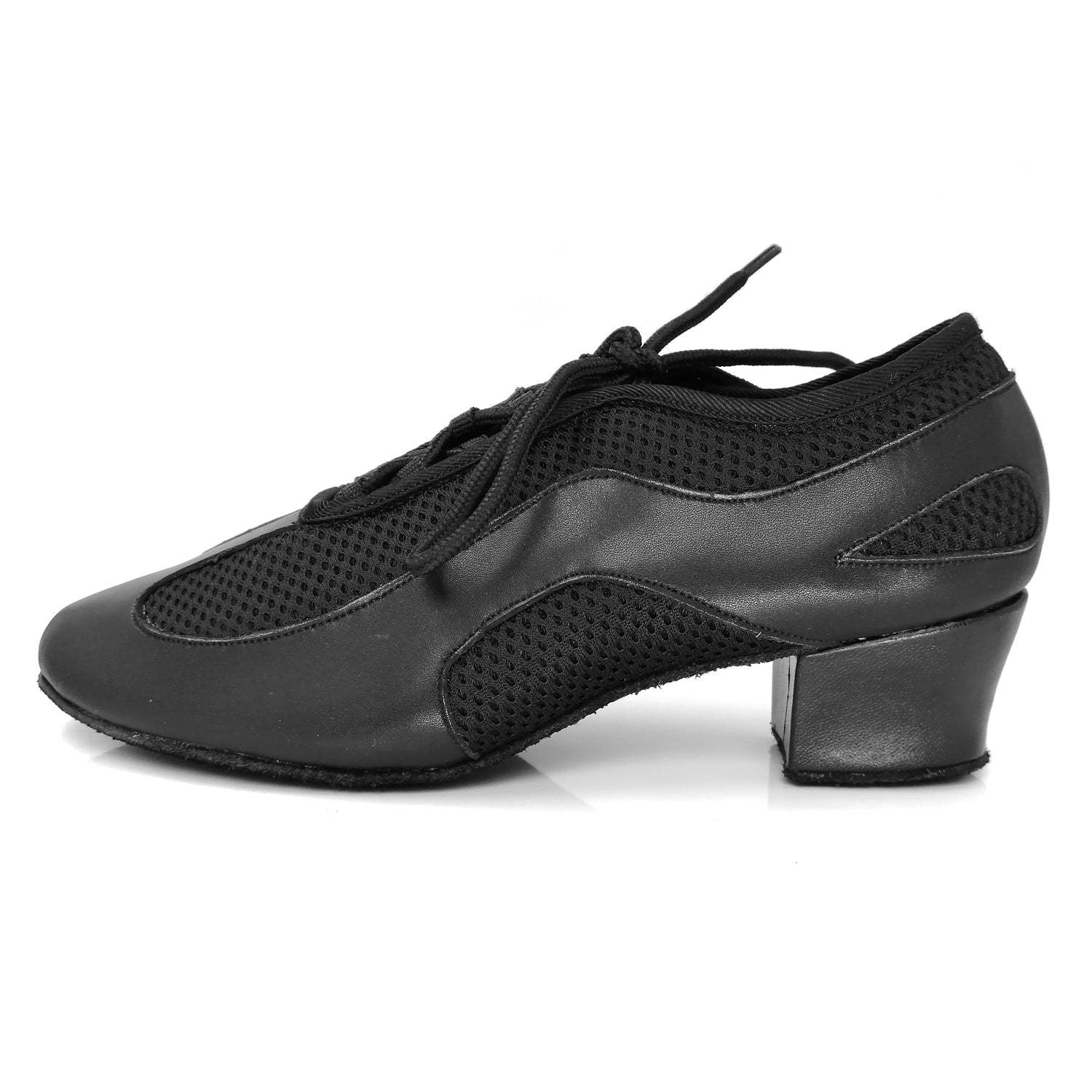Women Ballroom Dancing Shoes with Suede Sole Lace-up Closed-toe for Tango Latin Practice PD5006A3