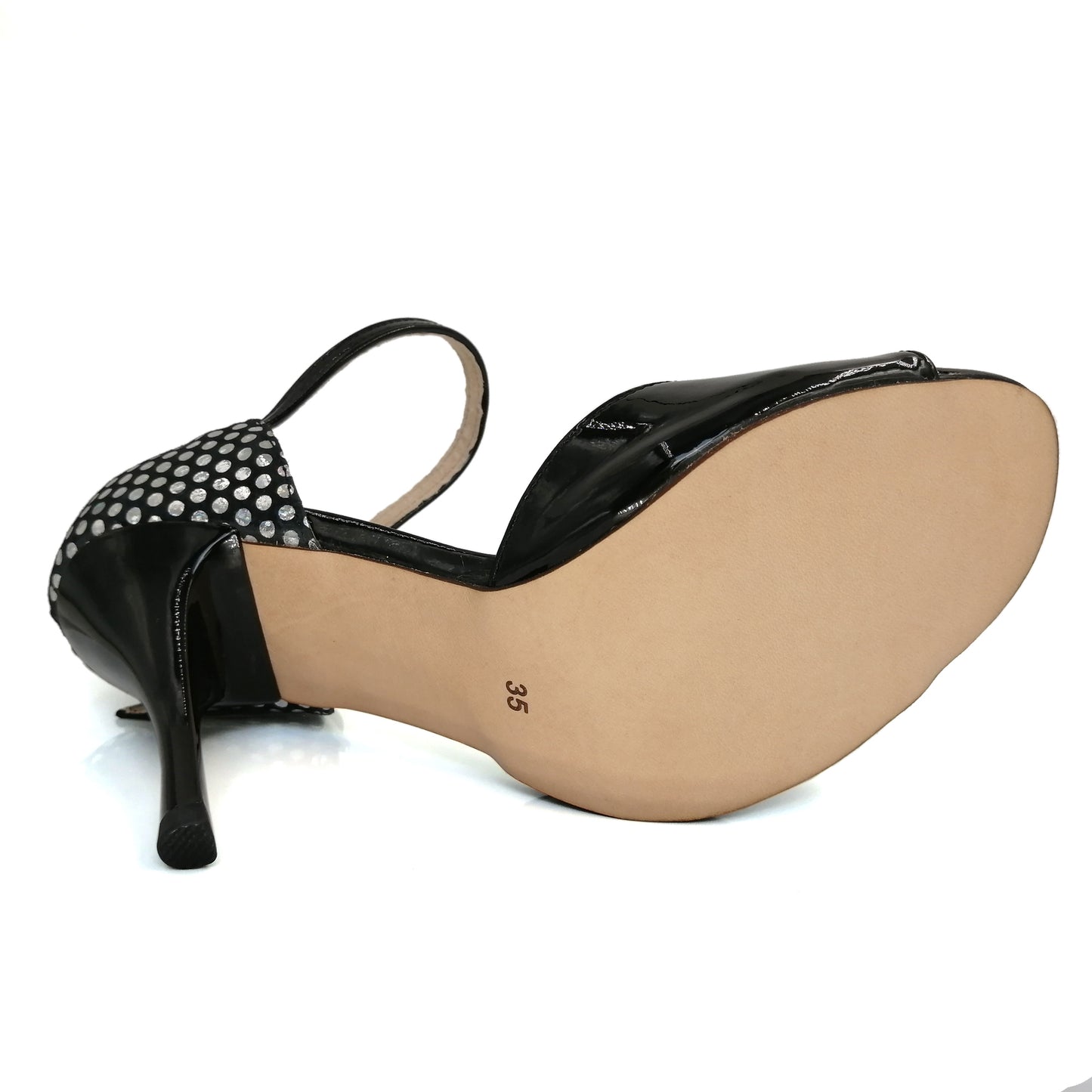 Pro Dancer Women's Argentine Tango Shoes High Heel Dance Sandals Leather Sole Black (PD9034A)